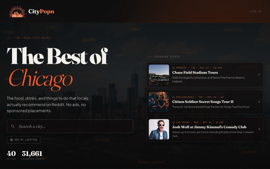 CityPopn — find where locals actually eat