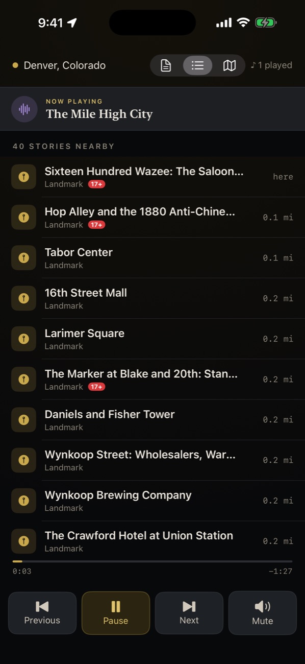 Forty stories waiting nearby, ranked by where you are