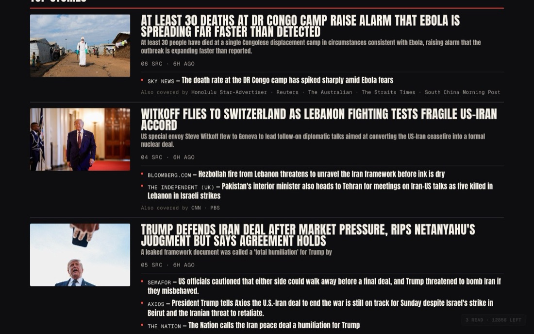 Every story shows its sources
