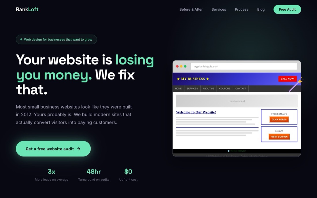 RankLoft — SEO and landing pages for local contractors